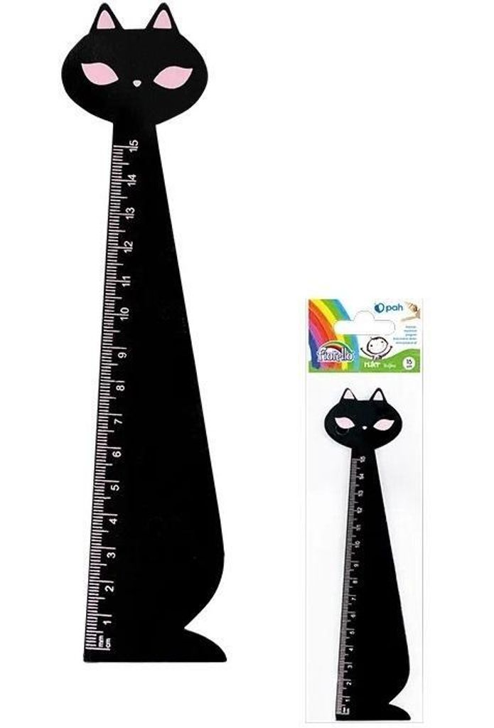 Fiorello Holzlineal - 15 cm GR-F88KC Schwarze Katze 130-1881