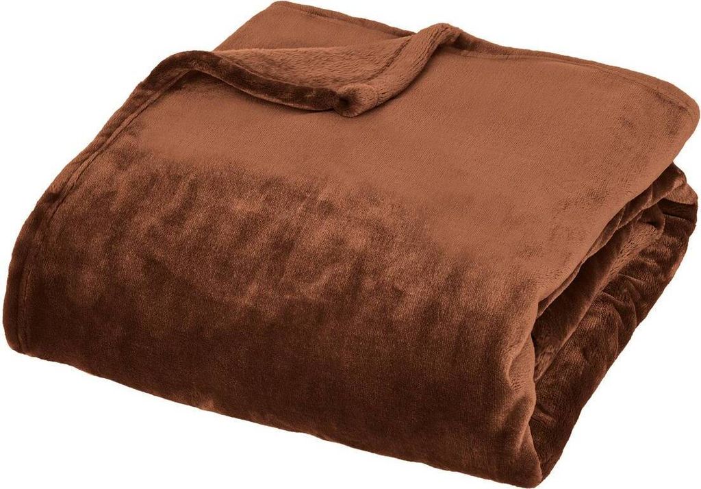 Flanellplaid cuddly braun 130x180cm - Atmosphera créateur d'intérieur