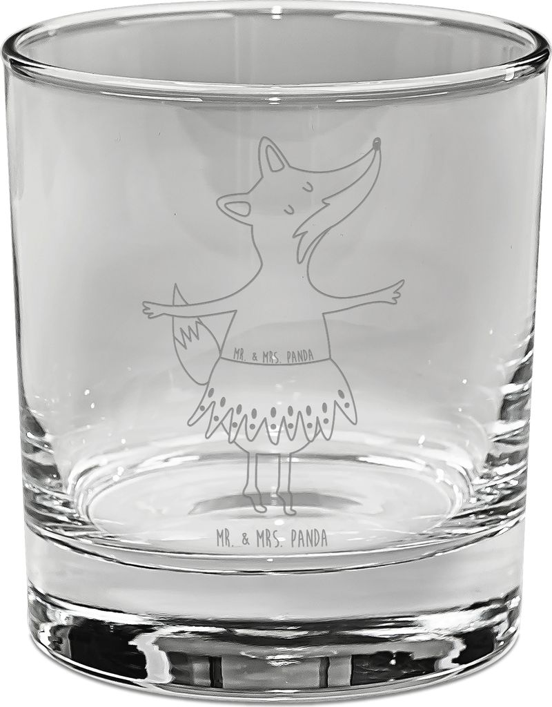 Mr. & Mrs. Panda Glas Fuchs Ballerina - Transparent - Geschenk, Geburtstag, Party, Tumbler, Gin, Aufführung, Longdrinkglas, Cocktailglas