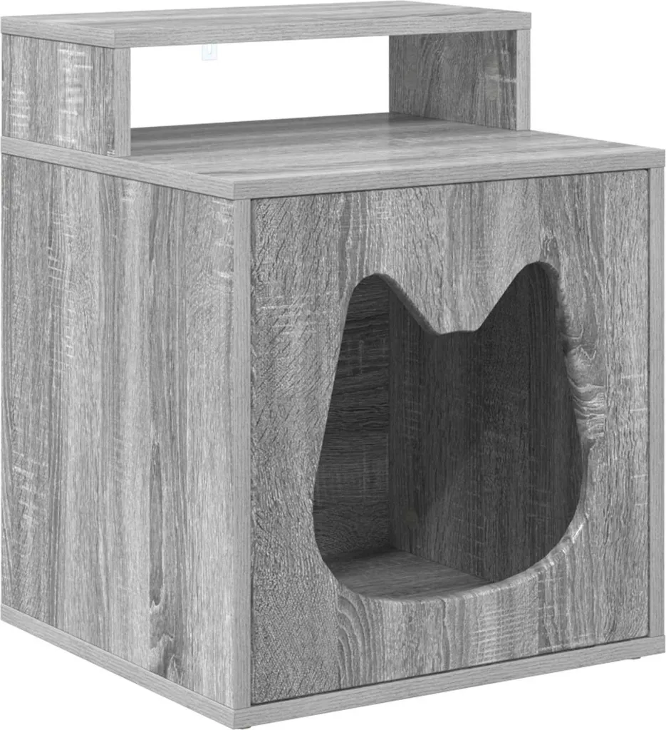 Casetta Gatti vidaXL 42,5x40x52,5 cm - Struttura Legno Grigio Sonoma