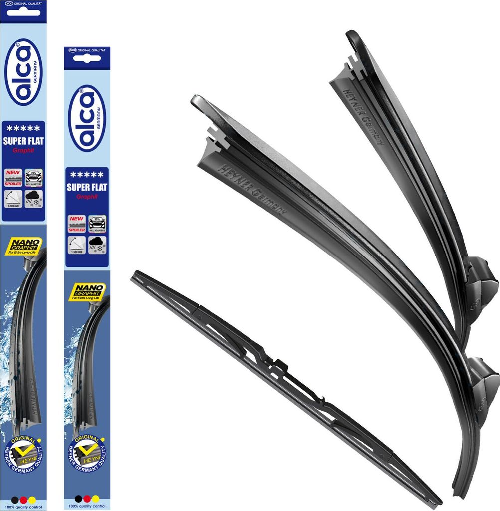 alca Scheibenwischer mit Heckwischer passend für SUBARU IMPREZA Schrägheck (10.2016 - 12.2022) SUPER FLAT Flachbalkenwischer