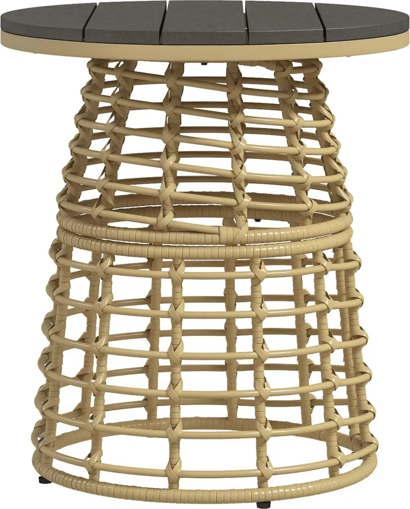 Table d'Appoint Extérieur en Résine Tressée et Métal Haute Résistance