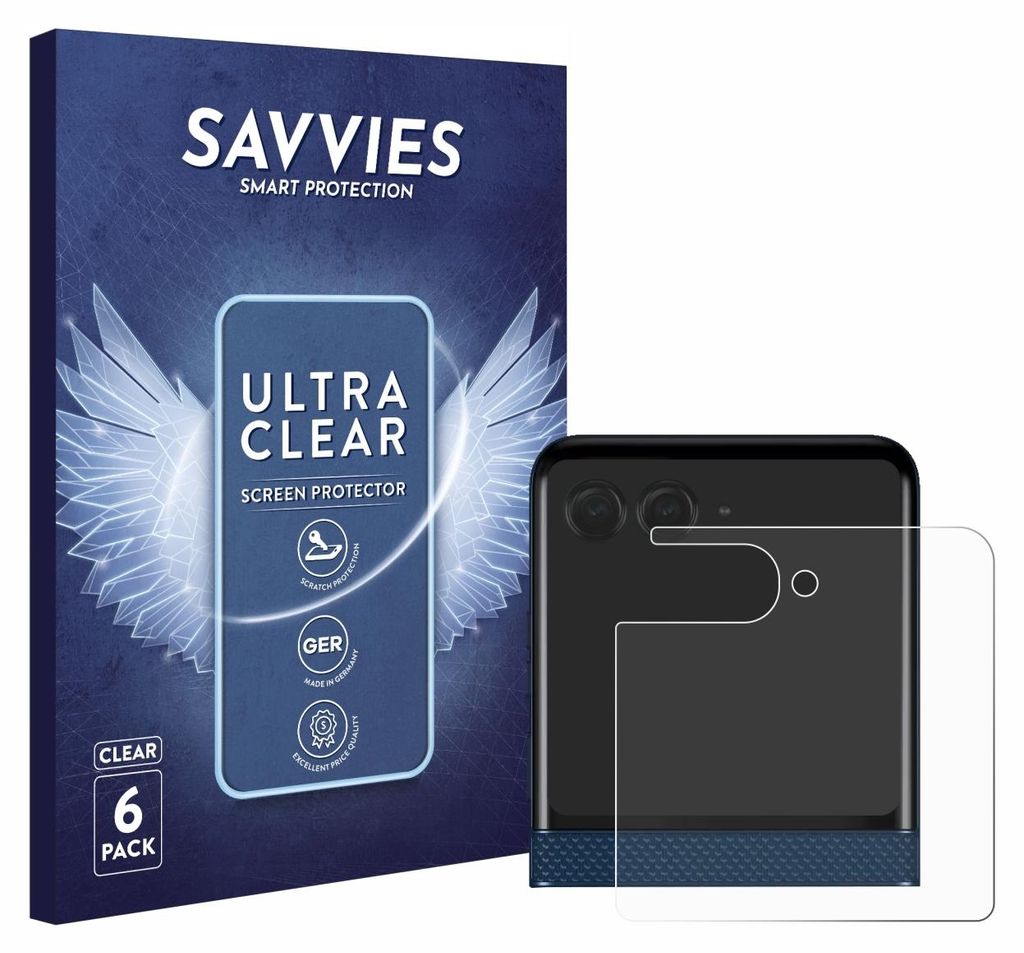 Product packaging and a screen protector placed on a phone.