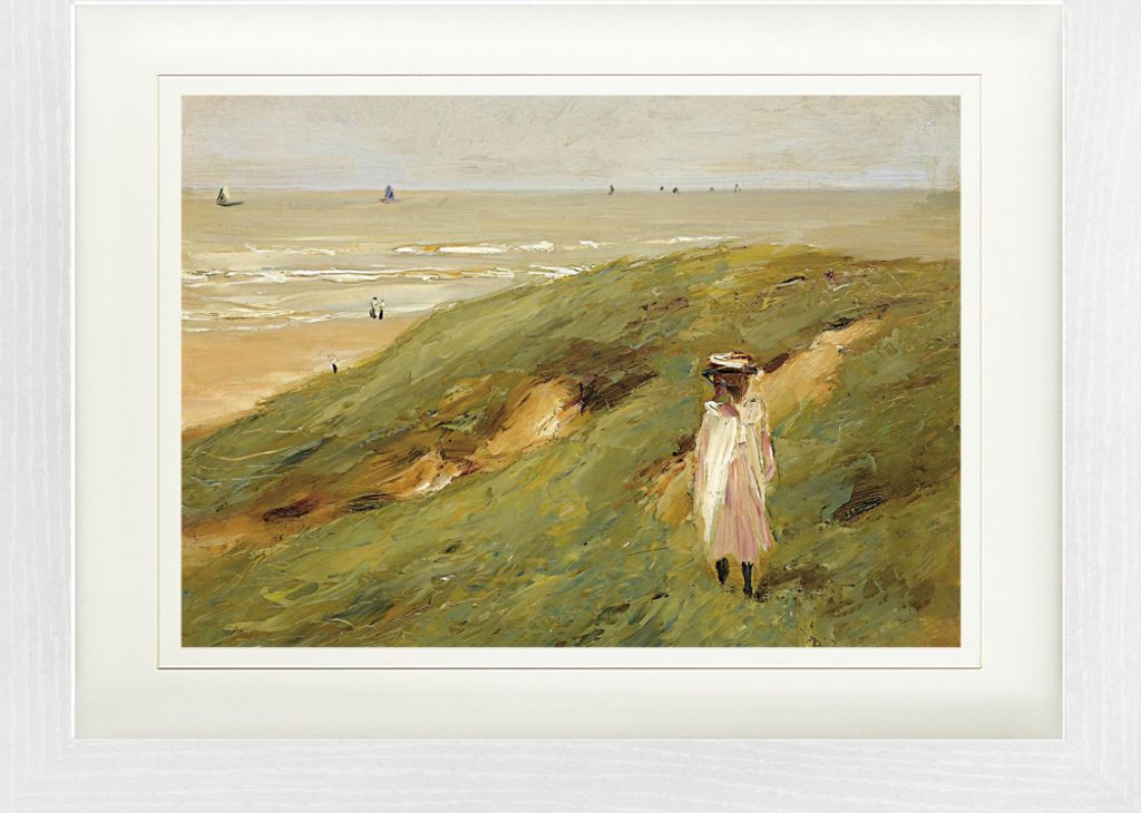 Max Liebermann Gerahmtes Bild Mit Edlem Passepartout | Wand-Bilder | Im Bilderrahmen - Düne Bei Noordwijk Mit Kind, 1906 (30 x 40 cm)