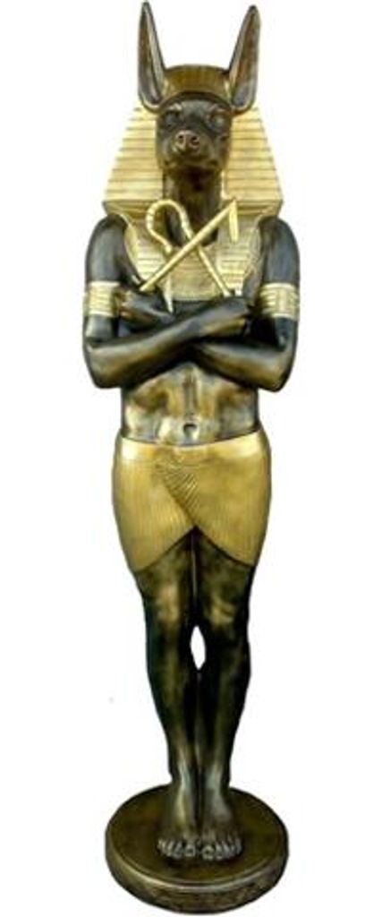 Ägyptische Figur Schakal Anubis aus Kunststoff, Groß god of death, Höhe 181 cm