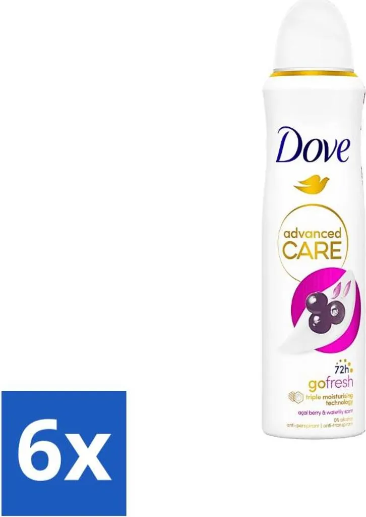 Déodorant spray Dove protection 48h lot de 6 parfums longue durée 150ml
