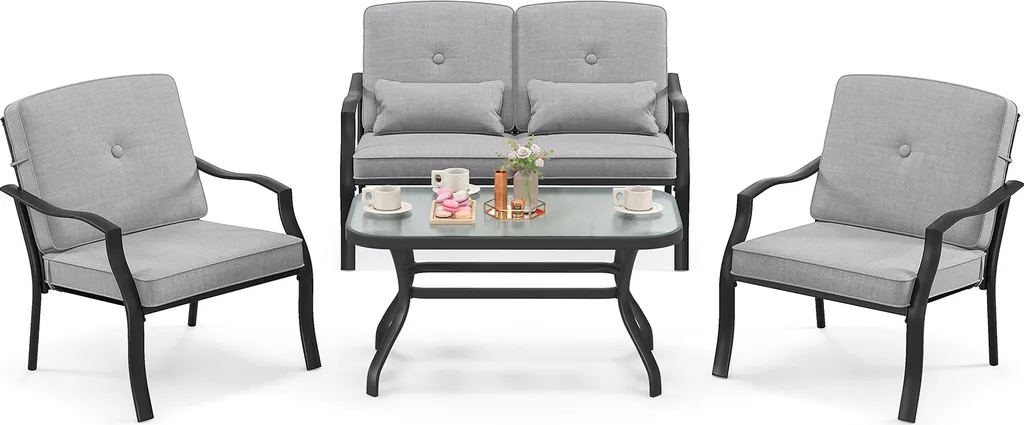 Mobilier de Jardin Résistant aux Intempéries avec Assises Confortables