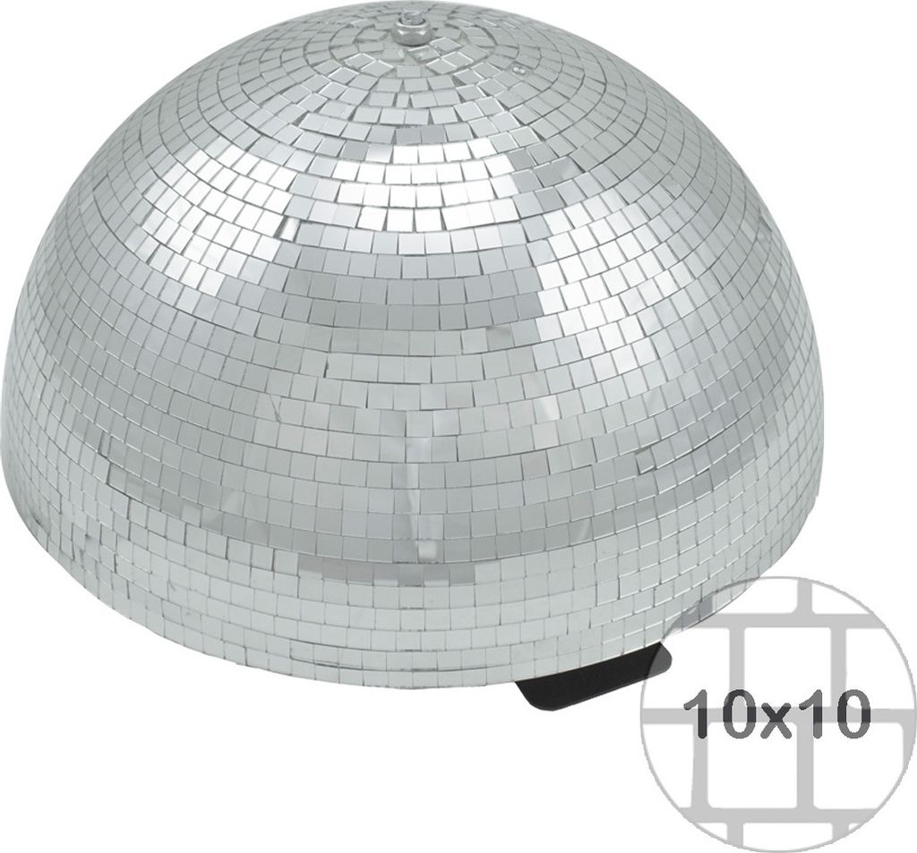 Spiegelkugel halb 40cm silber mit Motor - für Deckenmontage - Discokugel Echtglas - PROFI