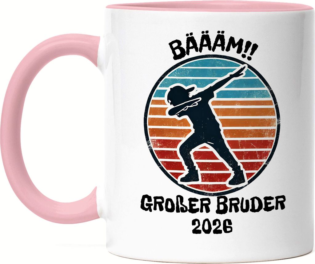 Bääm! Großer Bruder 2026 Tasse Rosa Ankündigung Dab Geburt Nachwuchs Schwangerschaft