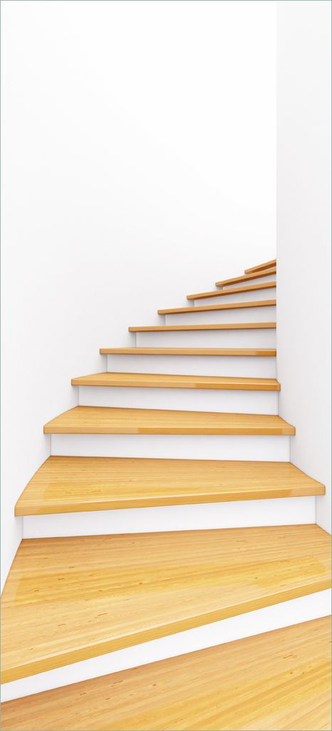 Türtapete Türposter Wendeltreppe aus hellem Holz - Größe: 93 x 205 cm