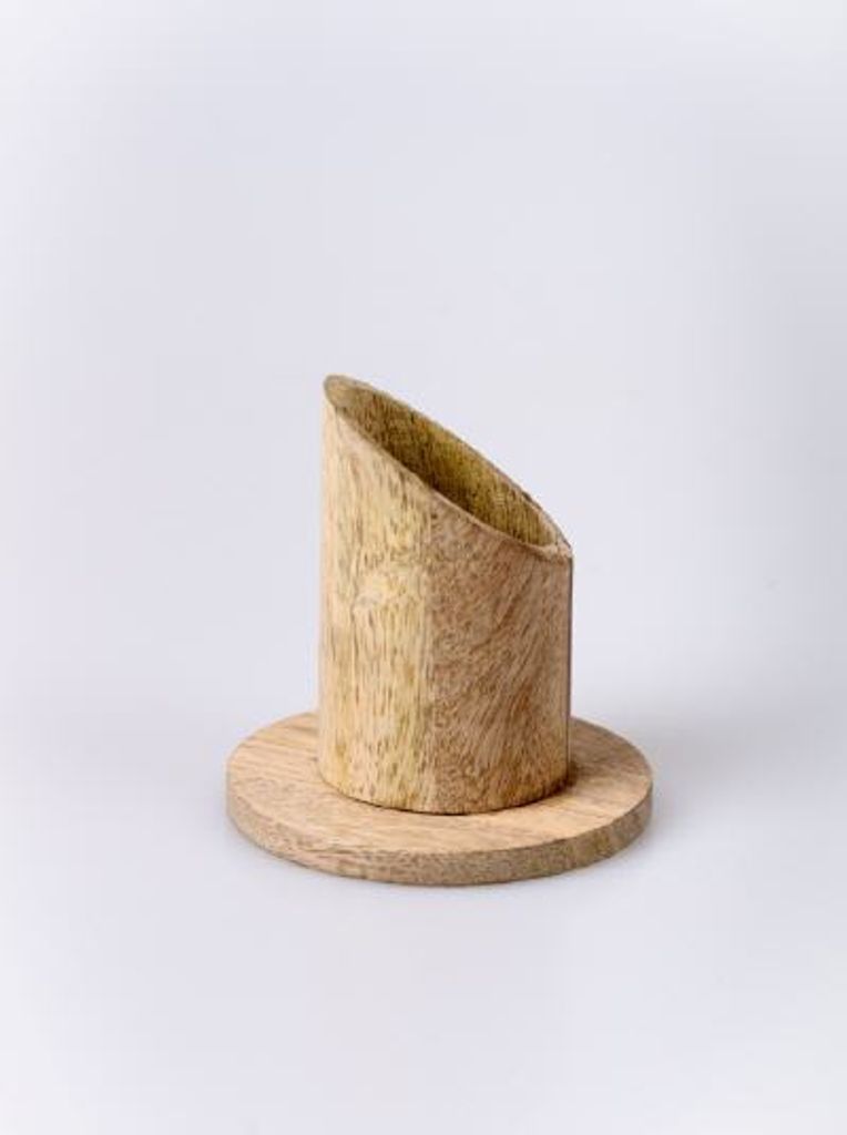 Kerzenleuchter Ø für Kerzen 3 cm, Holz natur, rund