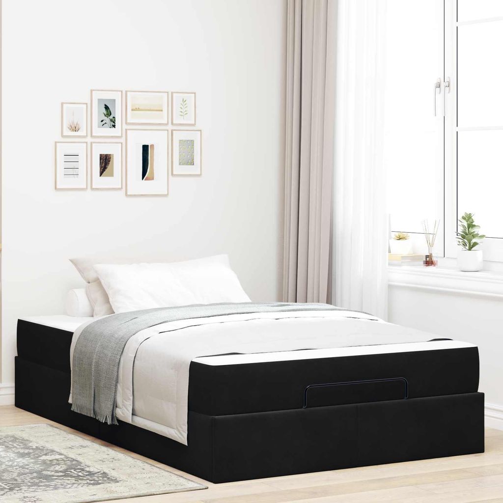 Maison Exclusive - Bettgestell mit Matratze 2 pcs Schwarz Samt