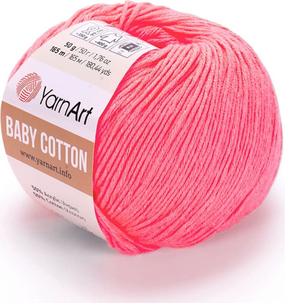 YarnArt Baby Baumwolle Neon Koralle - Weiche Produktbild 
