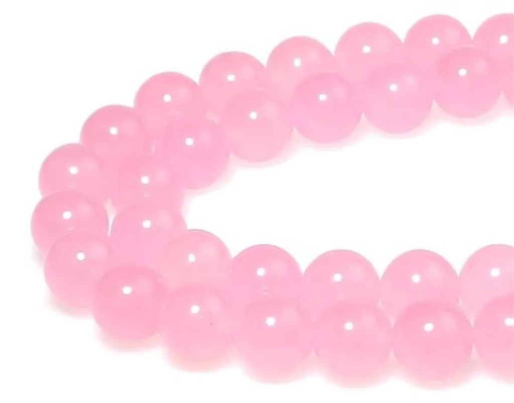 Pierres naturelles de quartz rose 8mm - Lot de 43 perles pour la création
