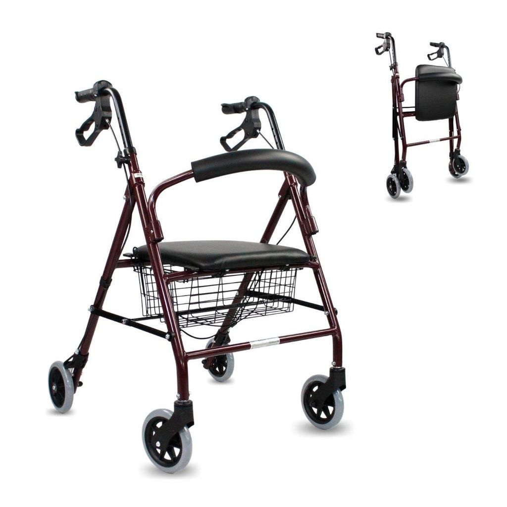 Clinicalfy Rollator pieghevole Deambulatore Freni a mano 4 Immagine del prodotto 