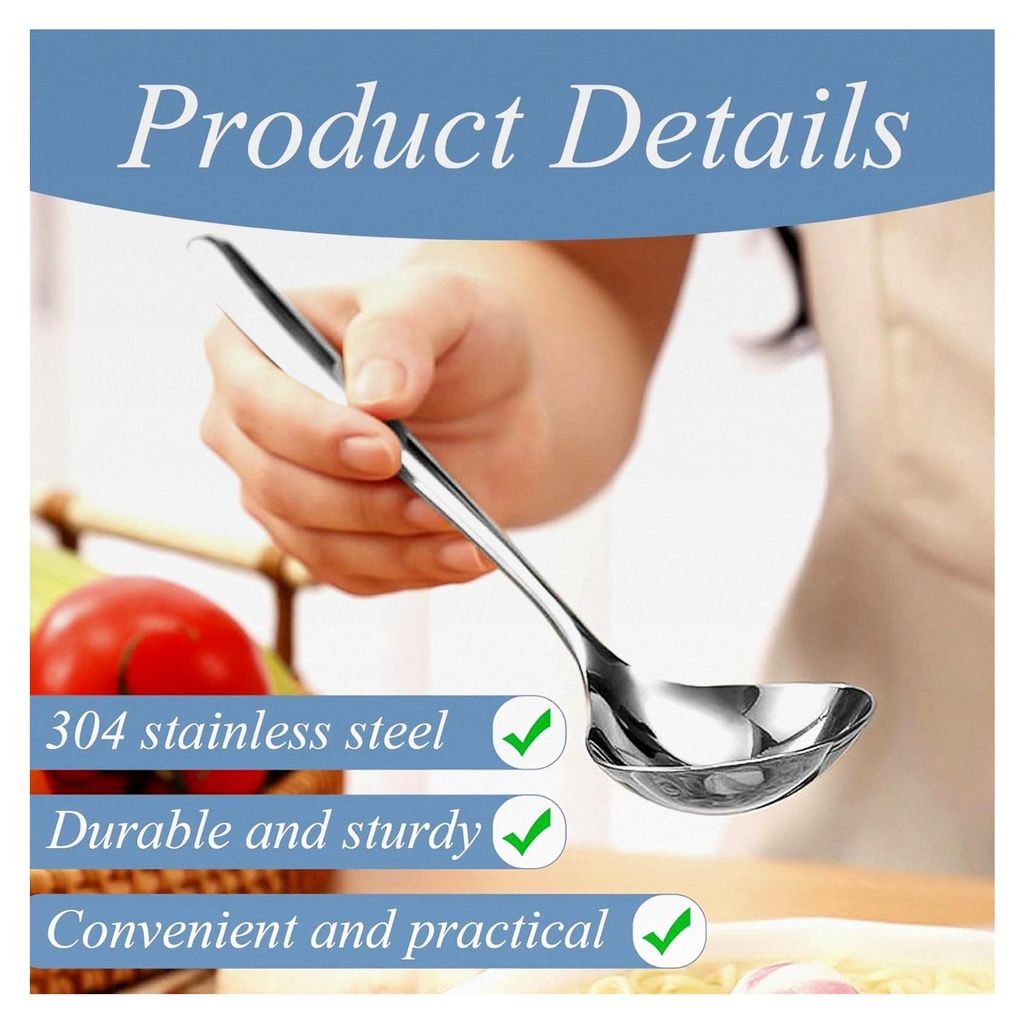 2 Stück Suppenkelle aus 304 Edelstahl, kleine Schöpfkelle, Saucenlöffel, mit kurzem Griff, für die Küche