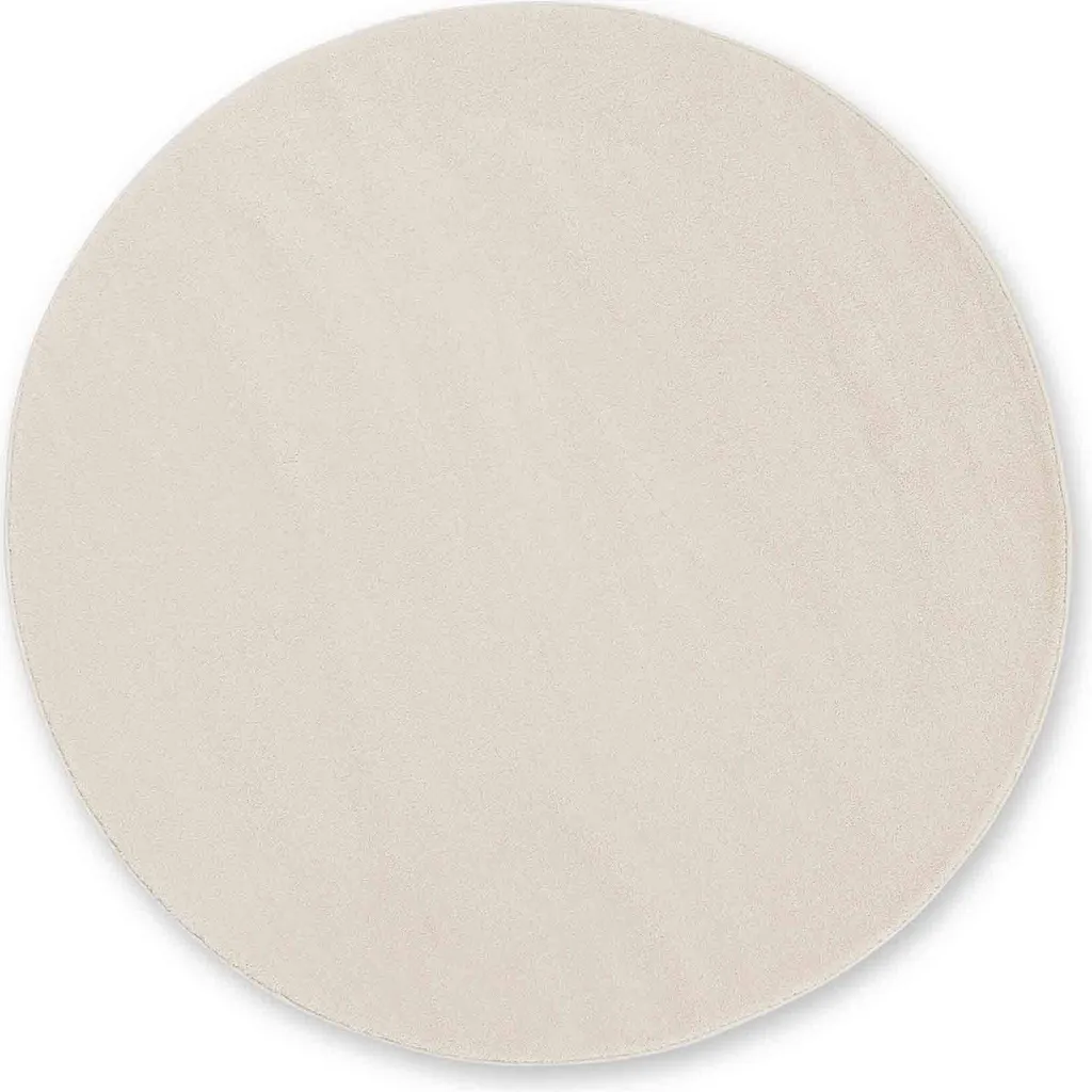 Tapis de salon rond crème 160 cm PURE RUND idéal pour chambre adulte