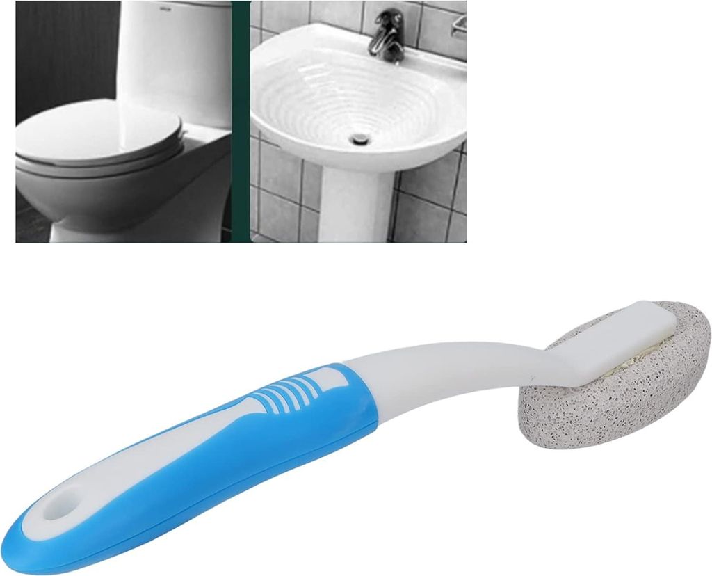 Puimsteen Toiletreinigungsbürste, Hoch effiziente Toilettbürsten für Badezimmer mit langem Griff zur Reinigung von Toilettenschüsseln, Waschbec...