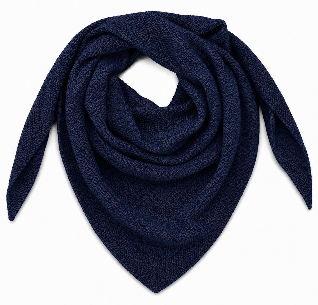 XL Strick Dreieckstuch - Schal  200 x 80 cm | Dunkelblau Produktbild 
