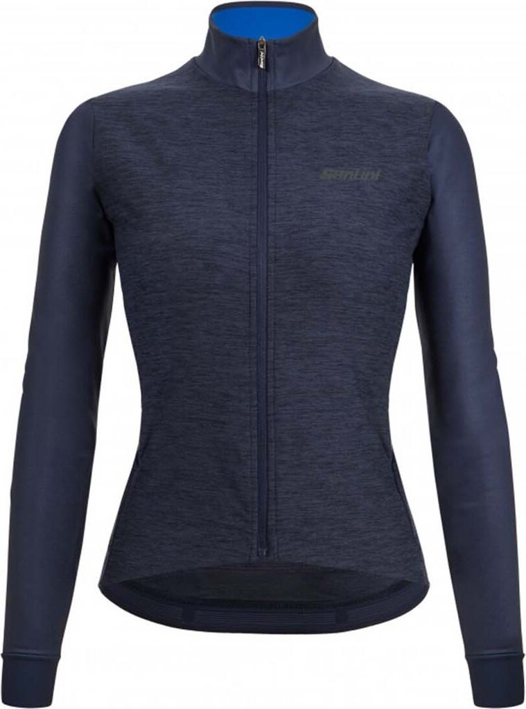SANTINI Langarm Fahrradtrikot für den Winter - COLORE PURO LADY - Blau 2XL