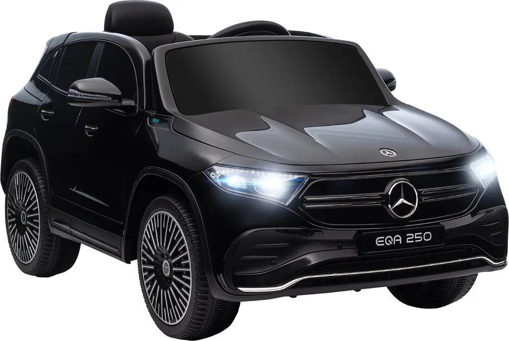 Voiture 12V Enfant Mercedes EQA Noire : Fini les Problèmes de Charge 12V