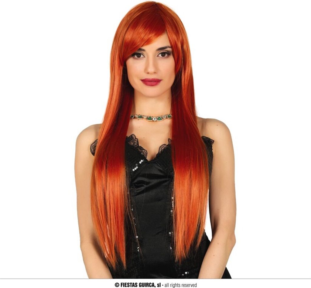 Lange glatte rote Haarperücke REDHEAD Prom Produktbild 