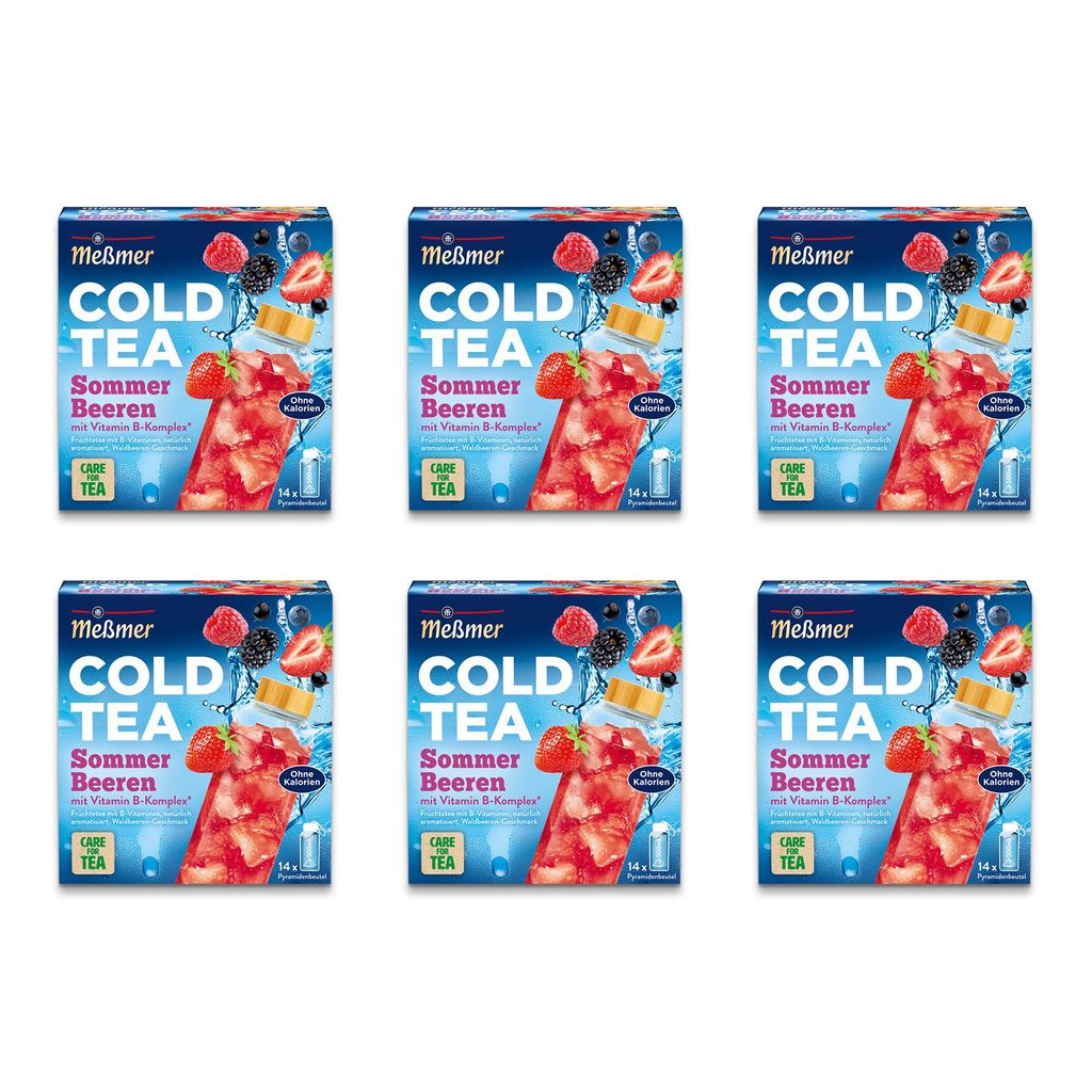Meßmer Cold Tea Sommer-Beere | 6er Pack, 84 Pyramidenbeutel Produktbild 
