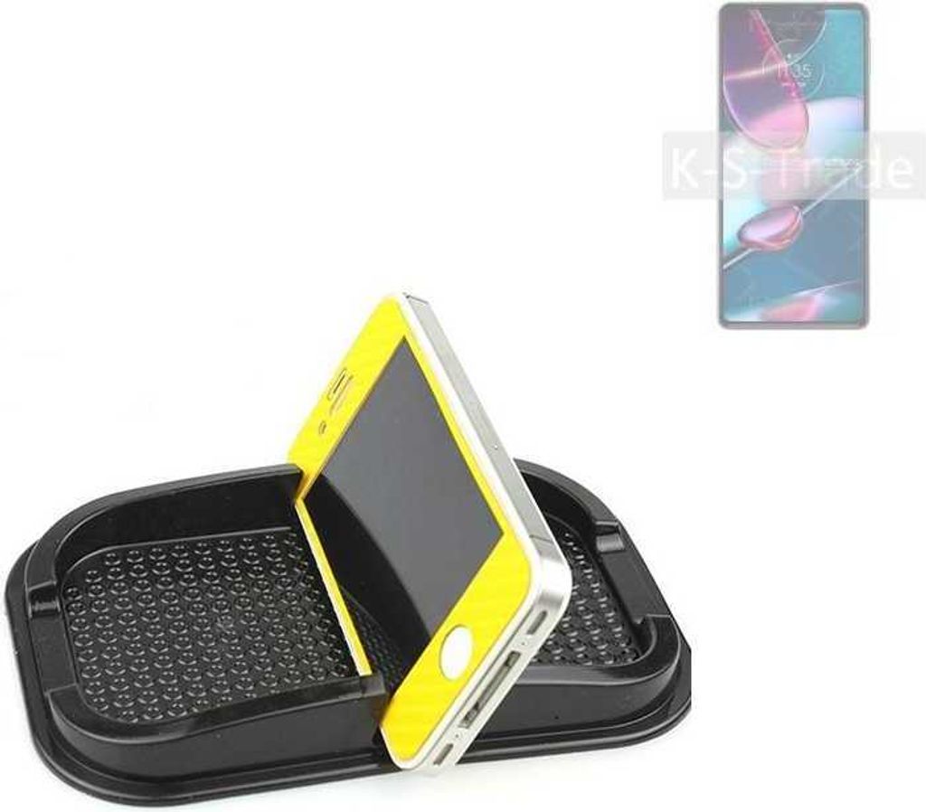 K-S-Trade Auto Anti Rutsch Matte Smartphone-Halter kompatibel mit Motorola Edge 30 Pro Haft Pad Armaturenbrett Handy-Halterung Silikon