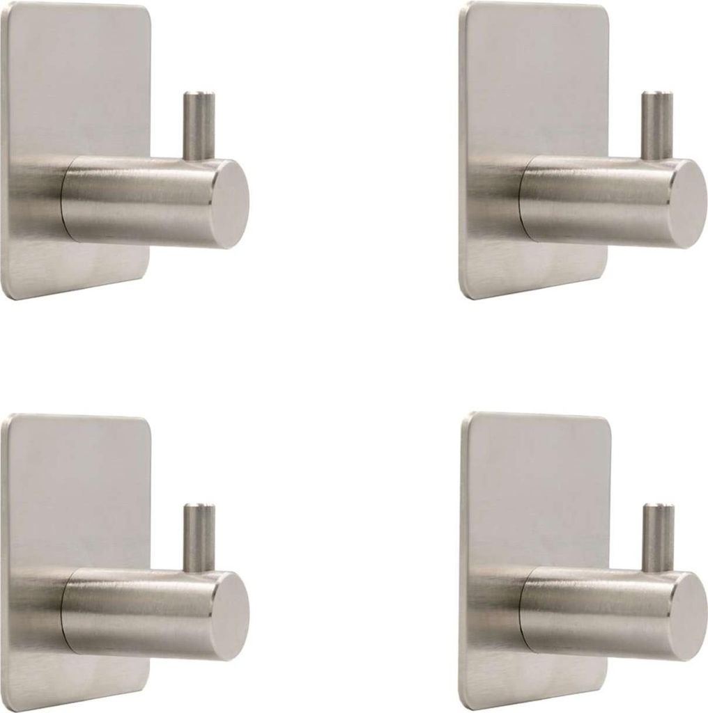 Intirilife 4x ganci portasciugamani autoadesivi in acciaio Immagine del prodotto 
