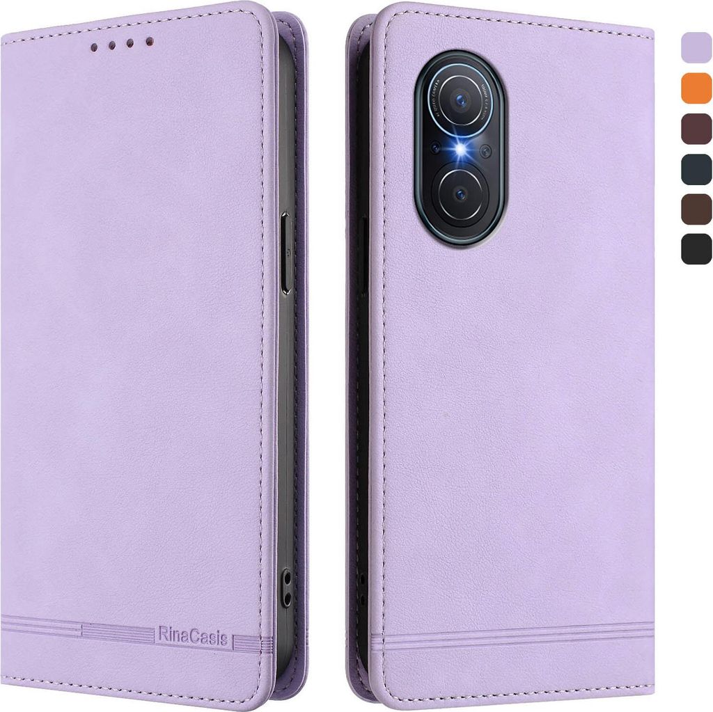 Hülle für Huawei Nova 9 SE/Honor 50 SE, Retro Kunstleder Ständer Klapphülle mit Kartenfächer und Magnetische Violett