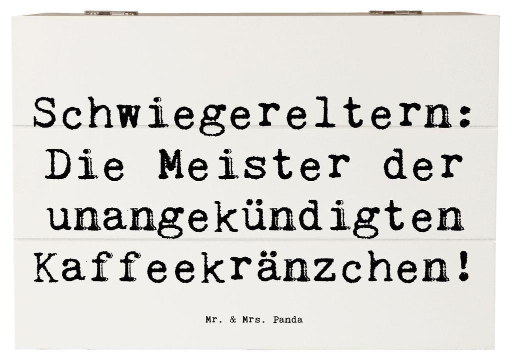 Mr. & Mrs. Panda Box Spruch Schwiegereltern Meister 22 x 15 cm - Weiß - Geschenk, Holzkiste, Geschenkideen, Wertschätzung, fotobox, einzigartig, ...