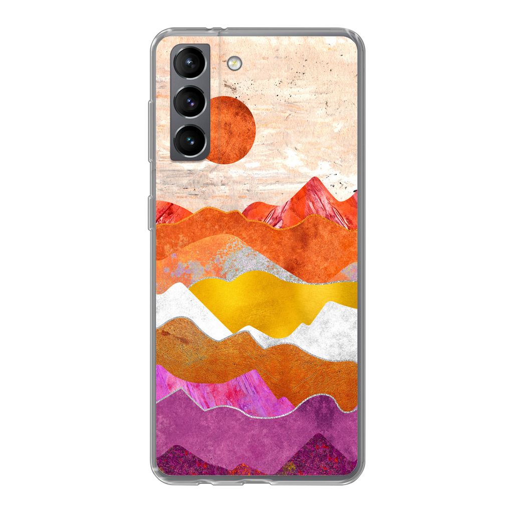 MuchoWow Handyhülle Schutzhülle Hülle für Samsung Galaxy S21 Lesbisch - Stolz - Marmor Silikon Softcase Handy Hülle - Softcase
