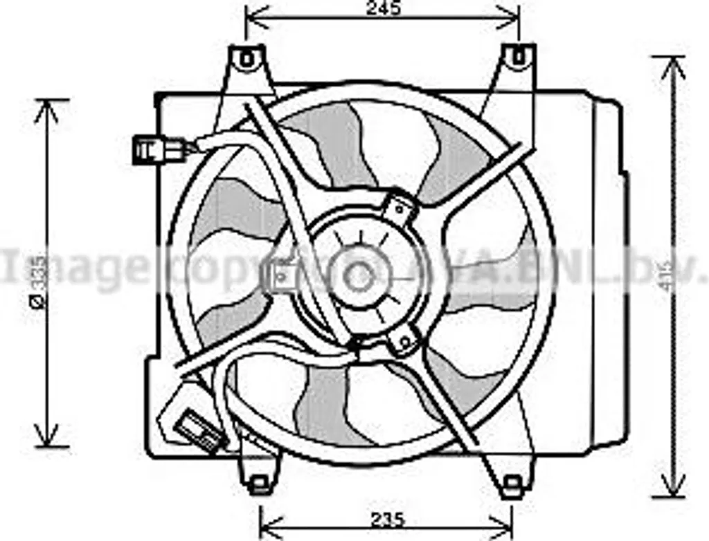 Ventilateur de radiateur AVA KA7519 pour Picanto - OE 2538007100 Fiable