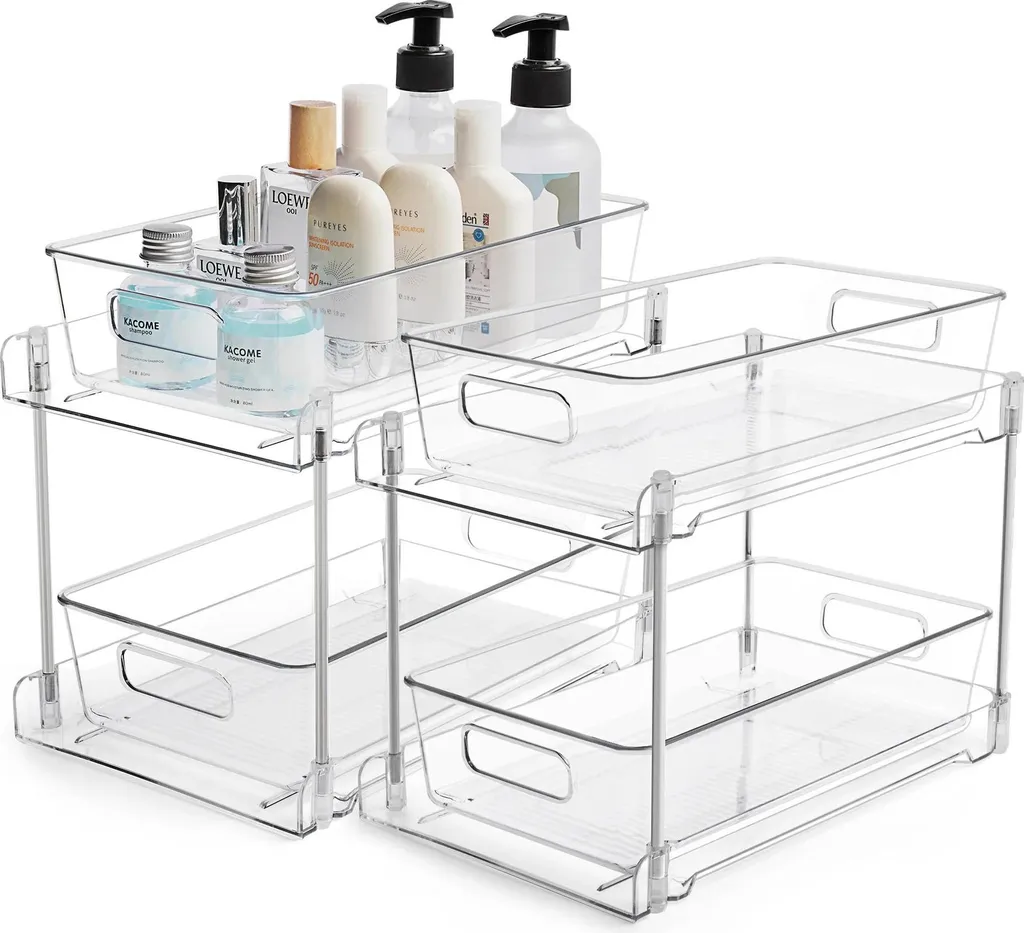 Organisateur pour cosmétiques et produits de soin - 2 niveaux - Lot de 2