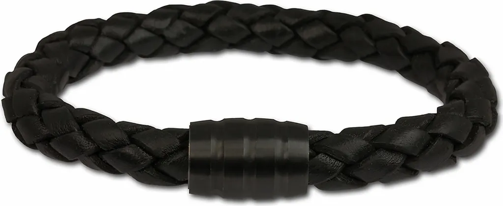 Bracelet Homme Cuir Noir Cadeau Idéal Chic et Décontracté SilberDream