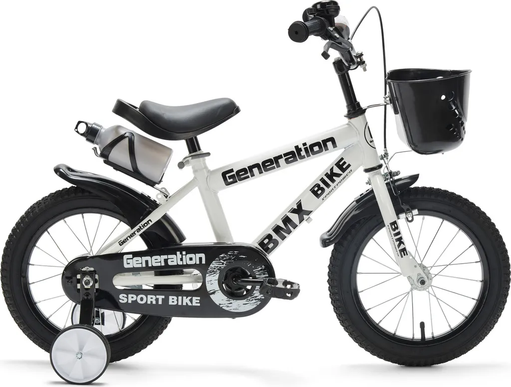 Vélo BMX 14 pouces Blanc Génération avec pneus larges et cadre acier