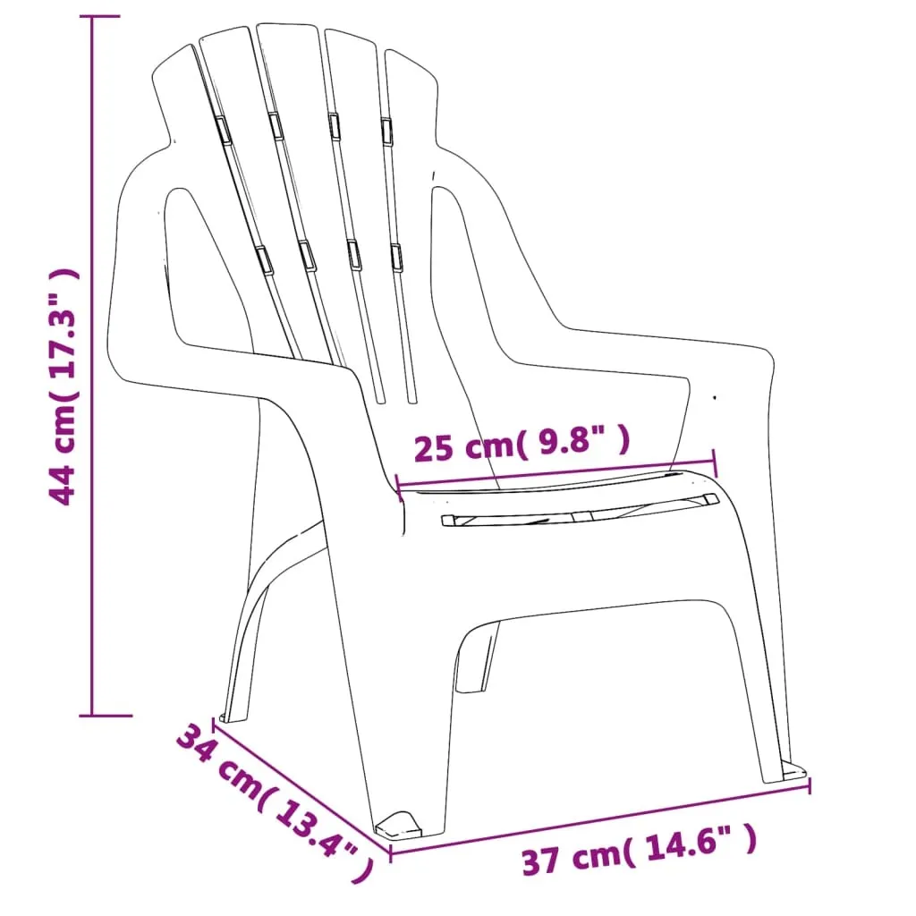 Chaises de jardin enfant robustes et légères - Lot de 2 Vert aspect bois - 8