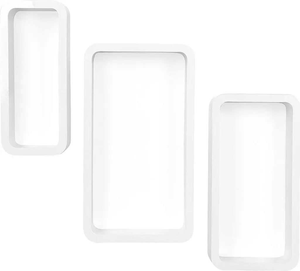 Étagères murales rectangulaires blanches, design épuré, lot de 3 pcs - 2