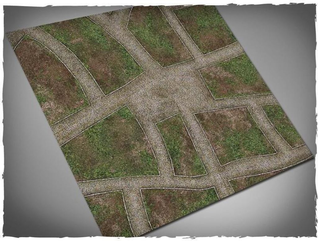 Spielmatte Cobblestone Streets PVC 122×122 cm für Miniatur-Spiele