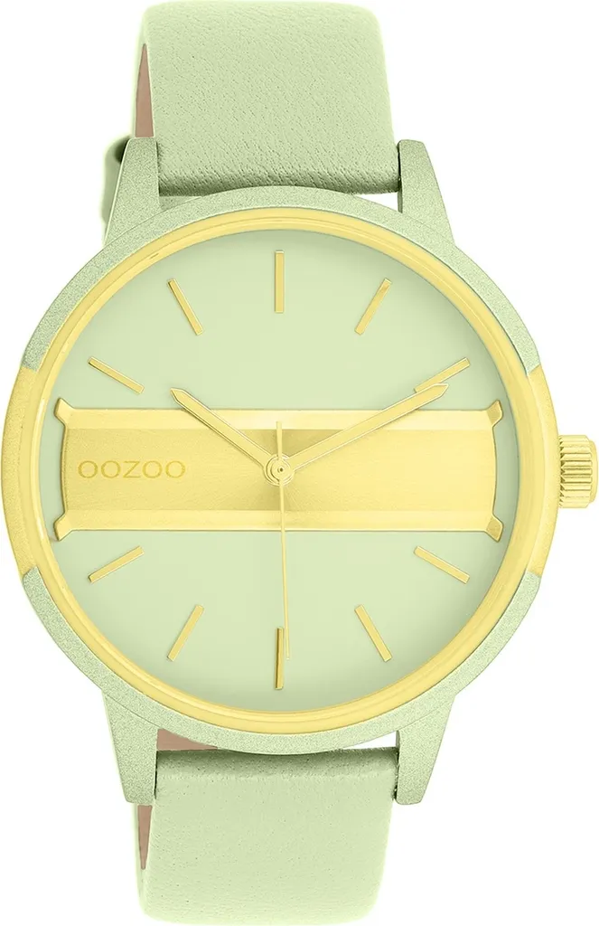 Montre à quartz analogique Oozoo Femme en cuir vert clair UOC11458