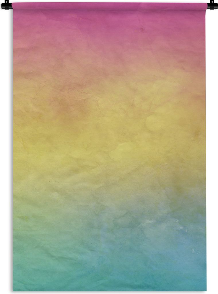 MuchoWow Wandteppich Wandbehang Aquarell - Abstrakt - Regenbogen 90x135 cm Tapisserie Dekoration Wandtuch - Baumwolle - Wandskulptur