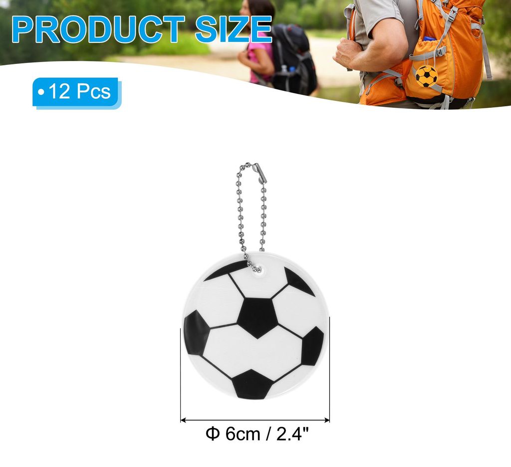 Reflektoren Anh?nger Schlš¹sselanh?nger Fu?ball, 12 Stš¹ck Sicherheits Reflektor Anh?nger Schlš¹sselanh?nger Fussball Anh?nger aus PVC fš¹r...