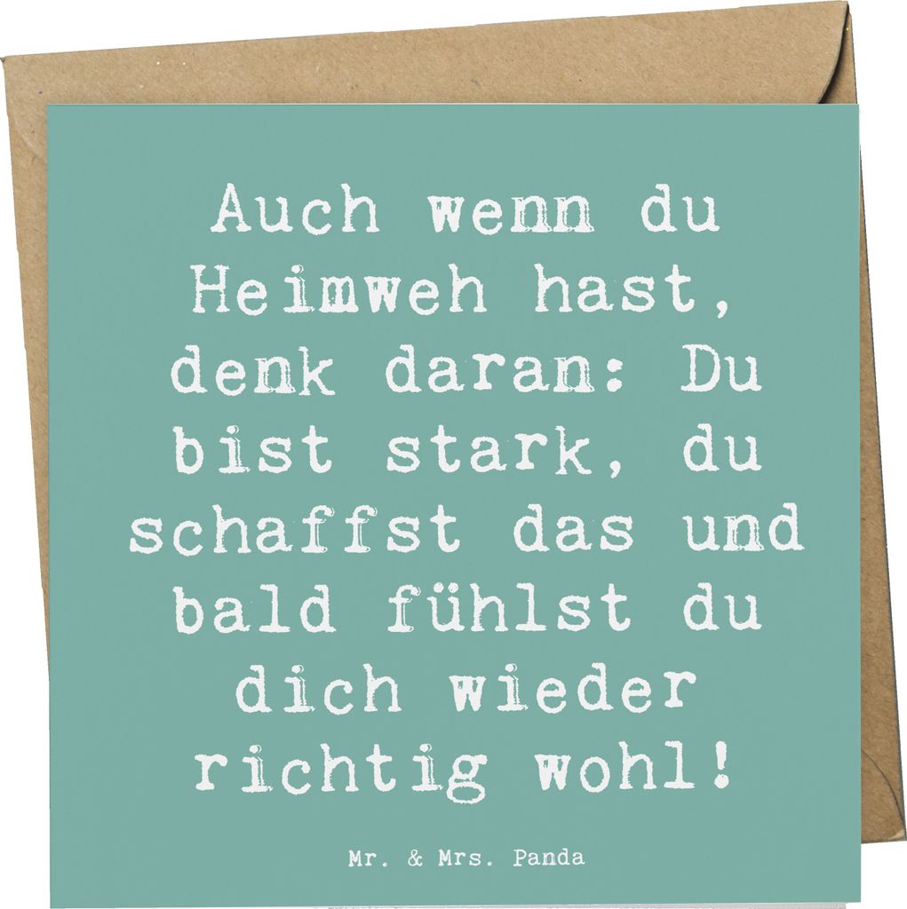Mr. & Mrs. Panda Grußkarte Spruch Heimweh überwinden - Meeresbrise - Geschenk, anlasskarte, Klappkarte, faltkarte, Sehnsucht, Vertrauem, Trost, M...
