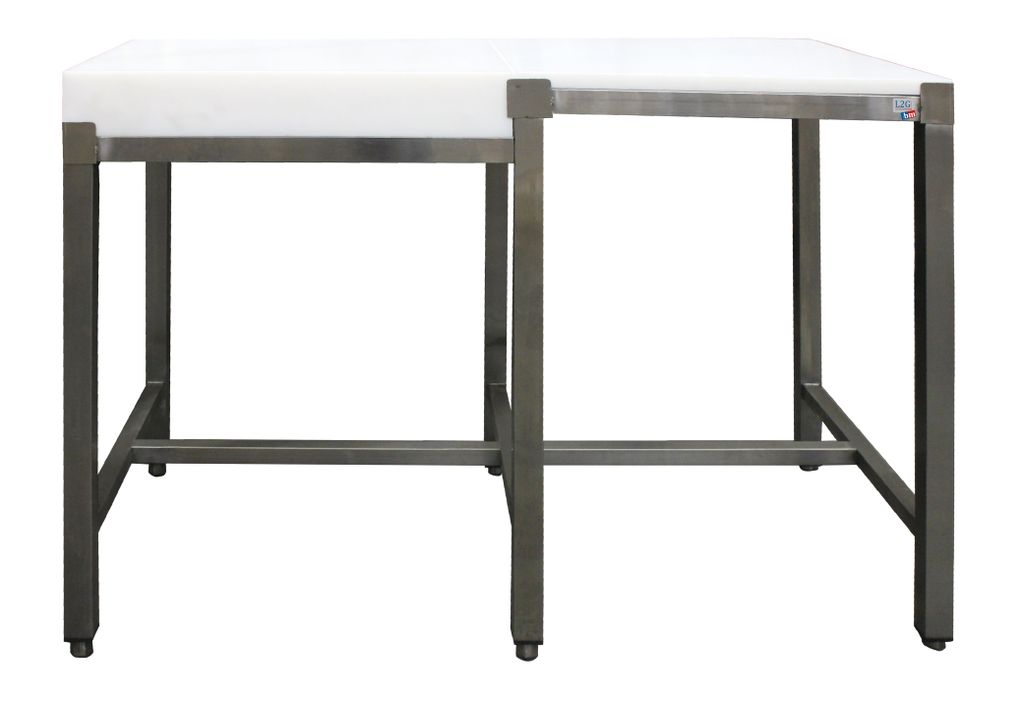 SARO Zerlegetisch mit Hackblock ohne Aufkantung 1200x500 mm