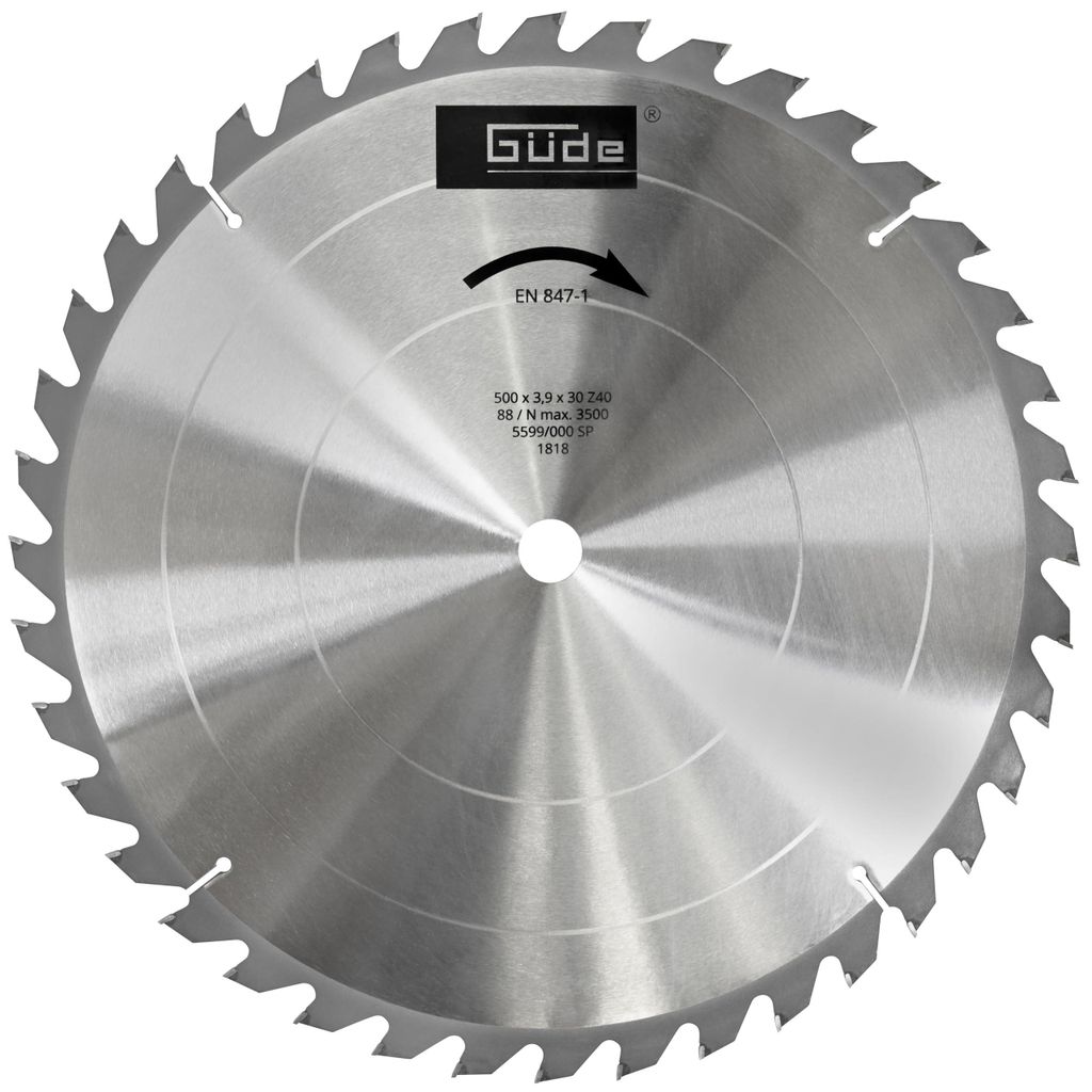 Brennholzsägeblatt Güde HM 500x30mm 40 Zähne Hartmetall Produktbild 