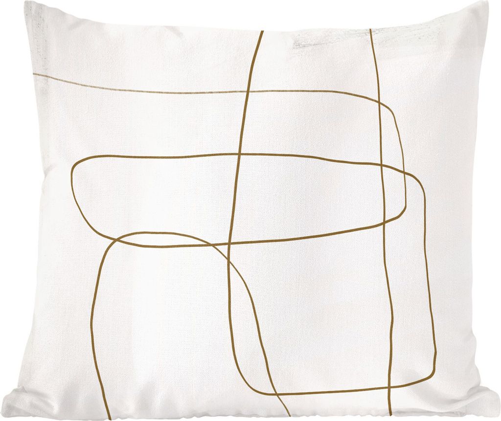 MuchoWow Zierkissen Sofakissen Wohnzimmer Dekokissen 40x40 cm Abstrakt - Weiß - Luxus - Foto Kissen - Schlafzimmer Dekoration