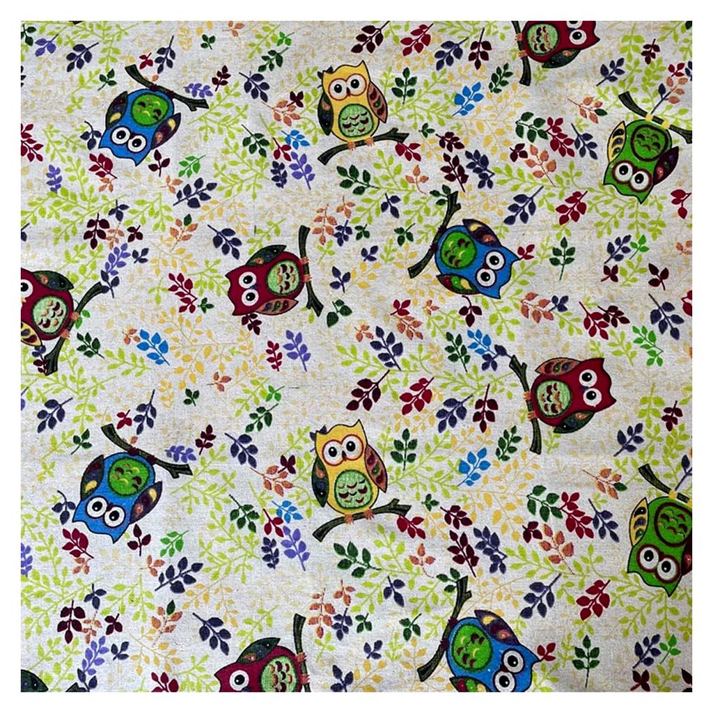 Baumwollstoff Meterware 150 cm breit, Patchworkstoffe zum Nähen, Quilten, DIY-Dekoration und Handwerk, Baumwollstoff mit Eulenmotiven, vorgeschnit...