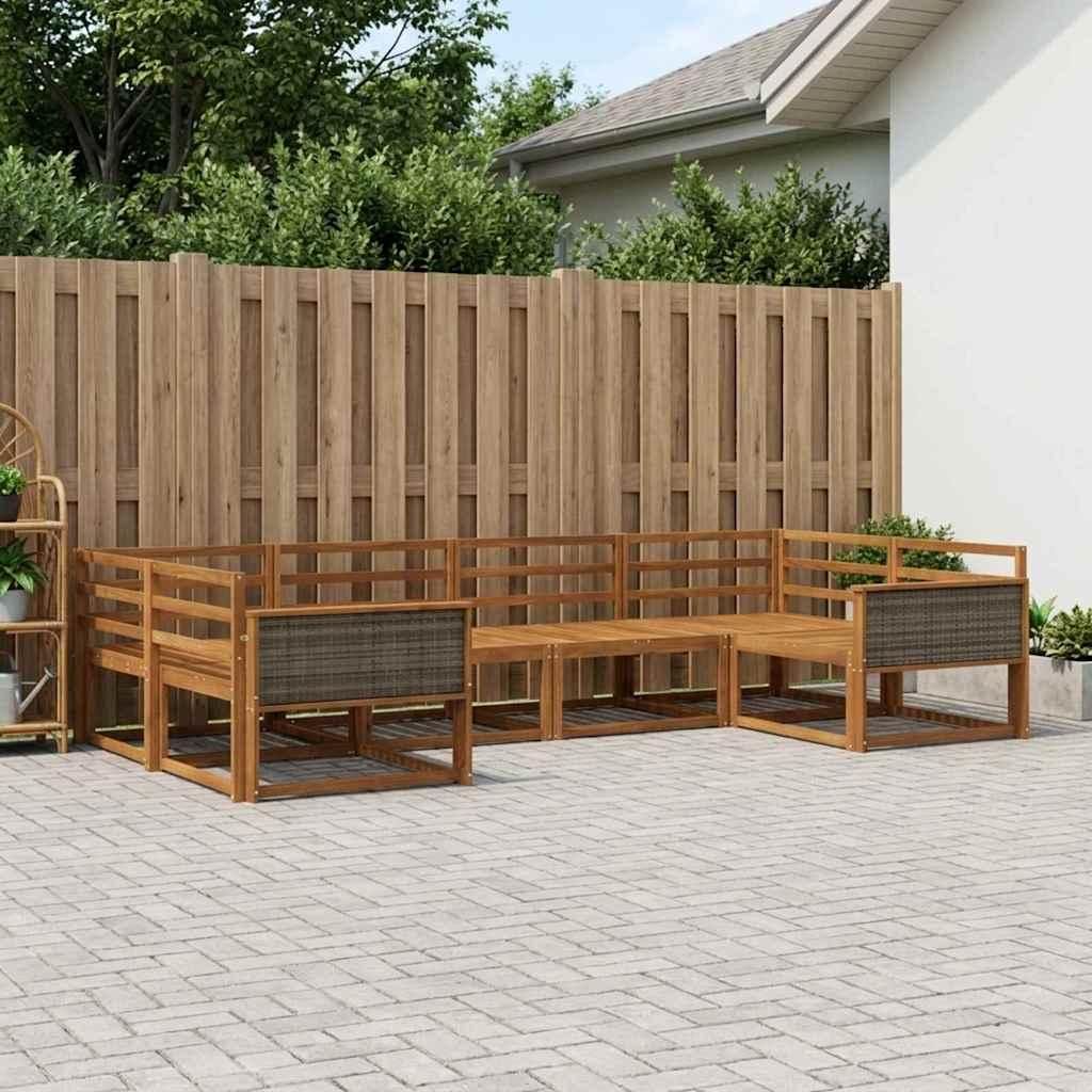 Möbel Outdoor-Sofagarnitur 6 pcs Natur Massivholz AkazieGartensofas - Gartensofas c1010