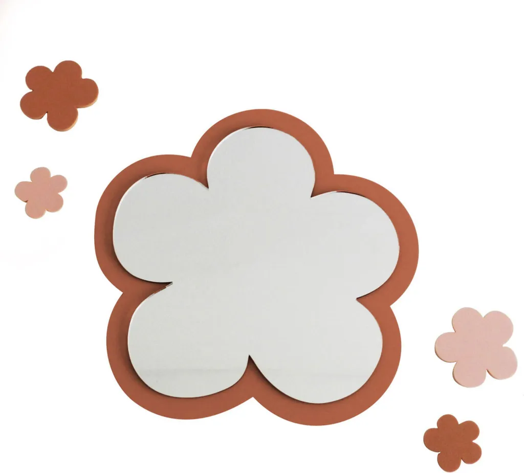 Specchio Fiore Terracotta Infrangibile - Cameretta Montessori 29,5 cm