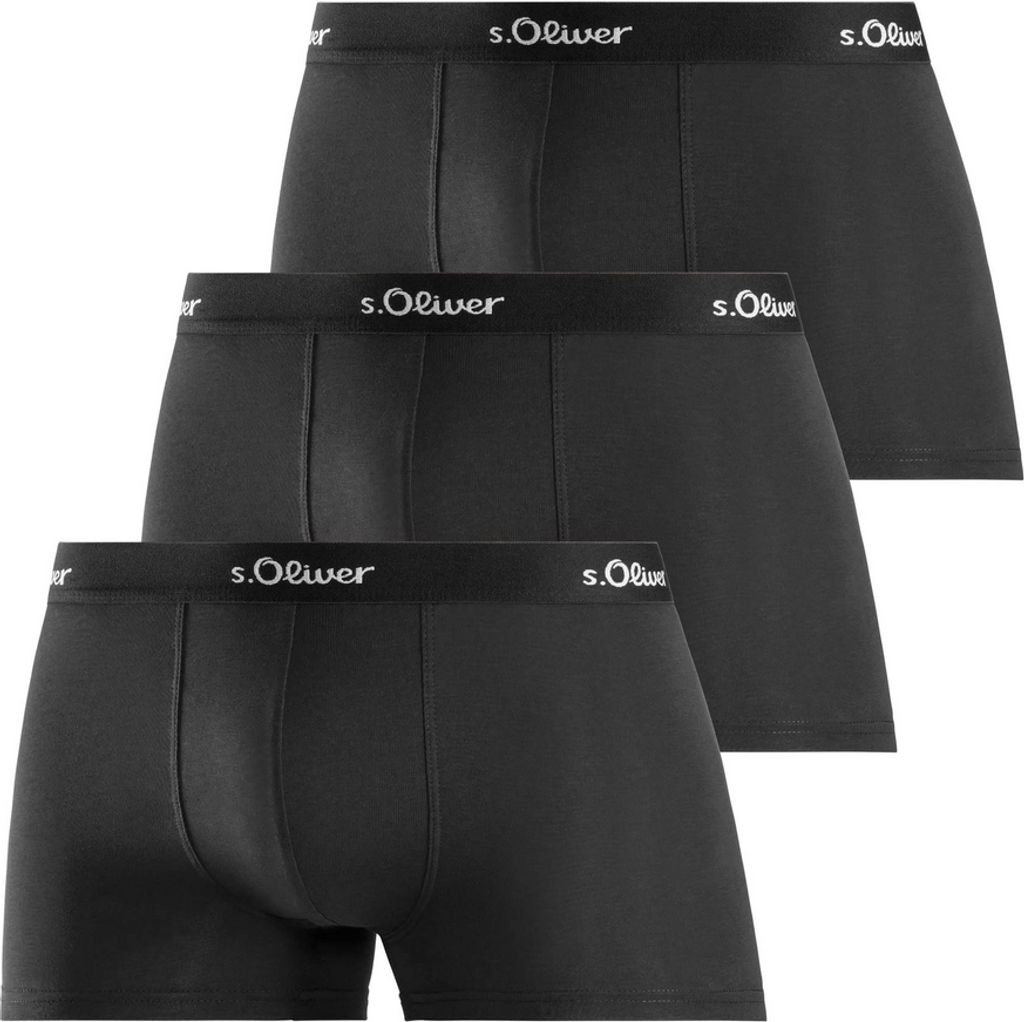 s.Oliver 3er Pack Basic Retro Short / Pant Hipster aus elastischem Jersey, Hoher Tragekomfort, Bund mit Logo-Schriftzug
